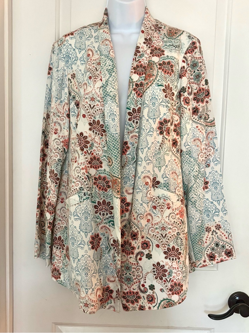 Chico’s Moroccan Elegance blazer Large Paisley coastal grandma NWT